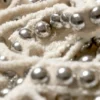 Studded Linen-Blend Choker Necklace – Beige
