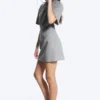 Studded Mini Scuba Tee Dress – Grey Melange – Studs