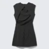 Suiting Open-Back Dress – Black Striped
