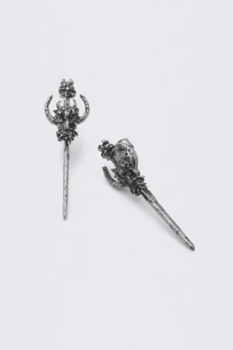 Sword Earrings – Silver
