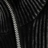 Taiki Rib Knit Zip Cardigan – Two Tone Black & Grey Strokes