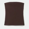 Tania Rib Tube Top – Dark Brown