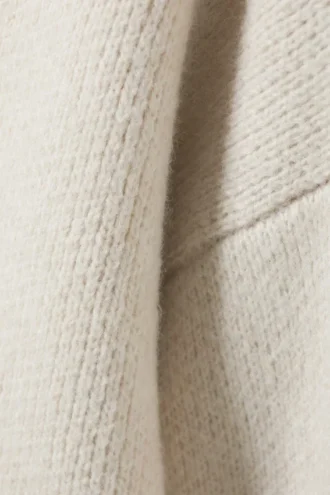 Teo Oversized Wool Blend Knit Sweater – Ecru
