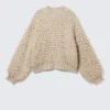 Textured Loop Knit Sweater – Beige