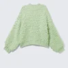 Textured Loop Knit Sweater – Light Green