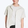 Textured Short-Sleeved Resort Shirt – Light Dusty Mole