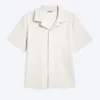 Textured Short-Sleeved Resort Shirt – Light Dusty Mole