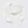 Textured Triangle Knit Scarf – Light White