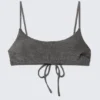 Tie-Back Glitter Bikini Top – Grey – Glitter