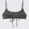 Tie-Back Glitter Bikini Top – Grey – Glitter