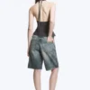Tie-Back Hook-And-Eye Halterneck Top – Dark Grey