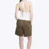 Tie-Back Hook-And-Eye Halterneck Top – White