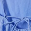 Tie-Back Twill Mini Dress – Blue