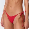 Tie Bikini Tanga Bottoms – Bright Red