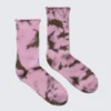 Tie-Dye Frilled Crew Socks – Pink Tie-Dye