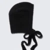 Tied Knit Bonnet – Black