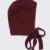 Tied Knit Bonnet – Burgundy