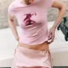 Tight Graphic Mini T-Shirt – Pink – Kiss