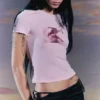 Tight Graphic Mini T-Shirt – Pink – Kiss