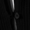 Tight Knitted V-Neck Cardigan – Black