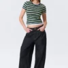 Tight Mini T-Shirt – Navy/Green Stripe