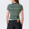 Tight Mini T-Shirt – Navy/Green Stripe