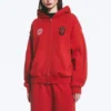 Toffs Loose Fit Zip Football Hoodie – Bright Red