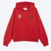 Toffs Loose Fit Zip Football Hoodie – Bright Red