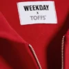 Toffs Loose Fit Zip Football Hoodie – Bright Red