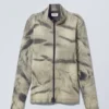 Toni Two Tone Rib Zip Turtleneck – Two Tone Beige & Black Strokes