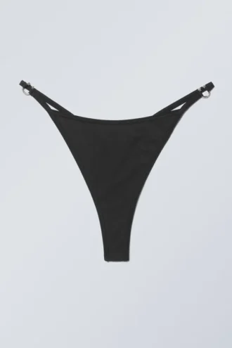 Tori Piercing Tanga Thong – Black