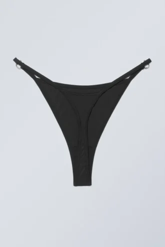 Tori Piercing Tanga Thong – Black