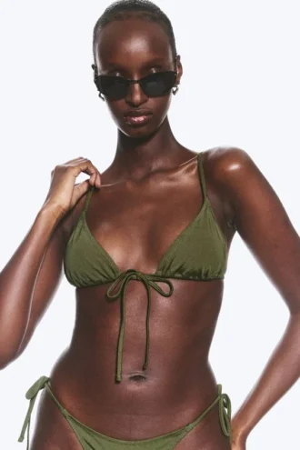 Triangle Bikini Top – Dark Green – Shimmer