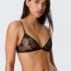 Triangle Lace Bra – Black