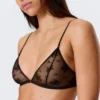 Triangle Lace Bra – Black