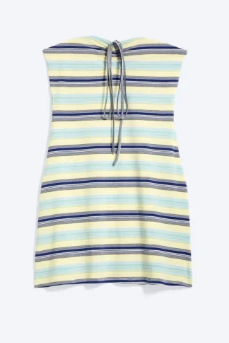 Tube Mini Dress – Striped Blue/Green/Yellow