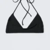Turn Halter Bikini Top – Black