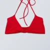 Turn Halter Bikini Top – Bright Red