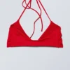 Turn Halter Bikini Top – Bright Red