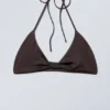 Turn Halter Bikini Top – Dark Brown