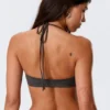 Turn Halter Bikini Top – Dark Grey