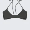 Turn Halter Bikini Top – Dark Grey