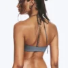 Turn Halter Bikini Top – Dusty Blue – Shimmer