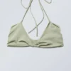 Turn Halter Bikini Top – Light Dusty Khaki