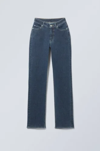 Twig Curve Mid Rise Slim Straight Jeans – Sapphire Blue – Dark Blue