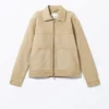 Two-Way Zip Oxford Jacket – Dusty Beige