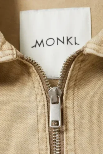 Two-Way Zip Oxford Jacket – Dusty Beige