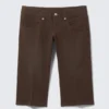 Ultra Low Rise Capri Trousers – Dark Brown