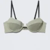 Underwired Padded Bikini Top – Light Khaki Green