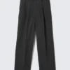 Uno Loose Heavyweight Suit Trousers – Checked Black